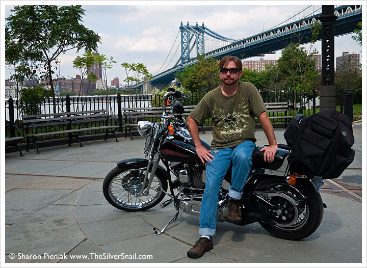 Manhattan Bridge with Harley Davidson
